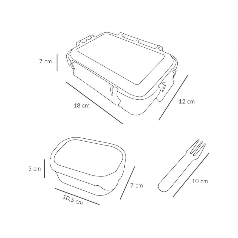 Μεγάλο Φαγητοδοχείο με Καπάκι Ασφαλείας Geometric Nature - Tutete