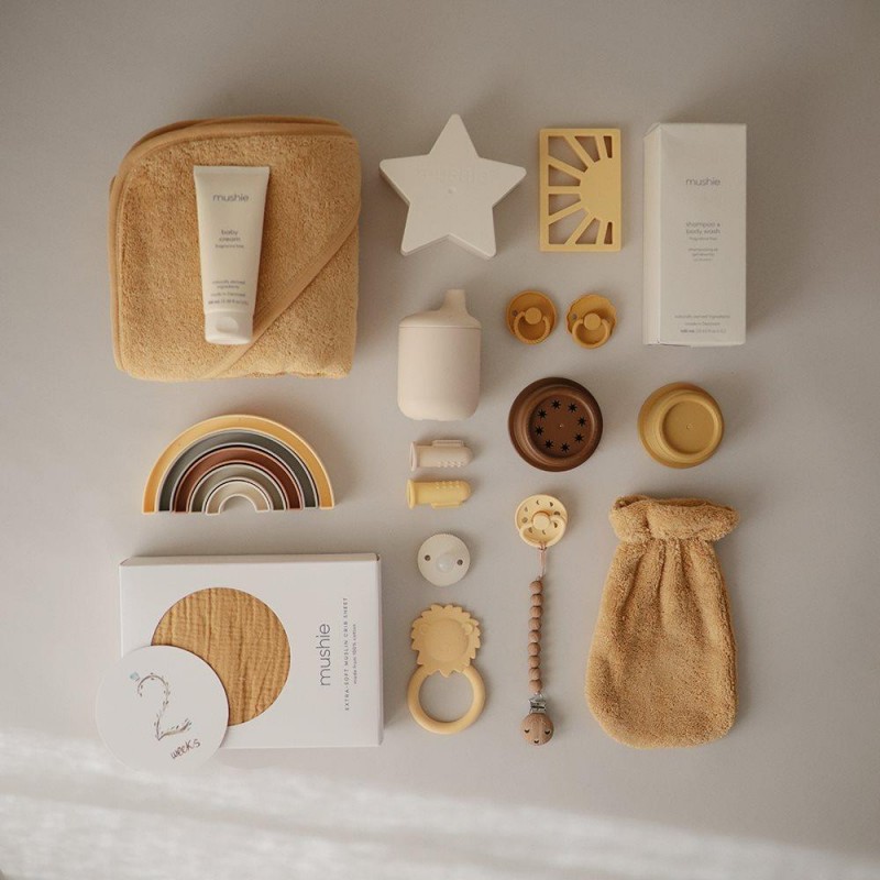 Mushie Σετ Γαντάκια Μπάνιου 2 τμχ Fall Yellow