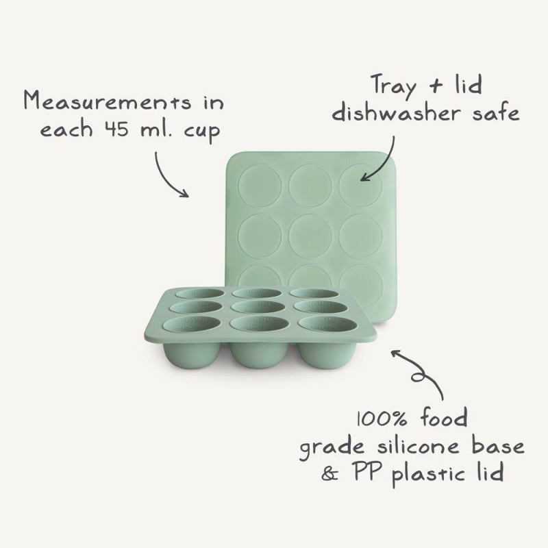 Παγοθήκη Φαγητού 9 θέσεων 45 ml Σιλικόνης  Μέντα - Mushie