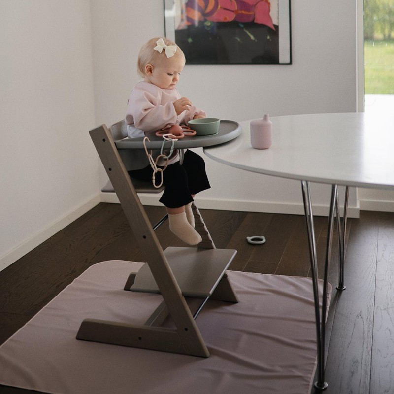 Mushie Χαλάκι για Καρεκλάκι Φαγητού 108cm * 108cm Fog