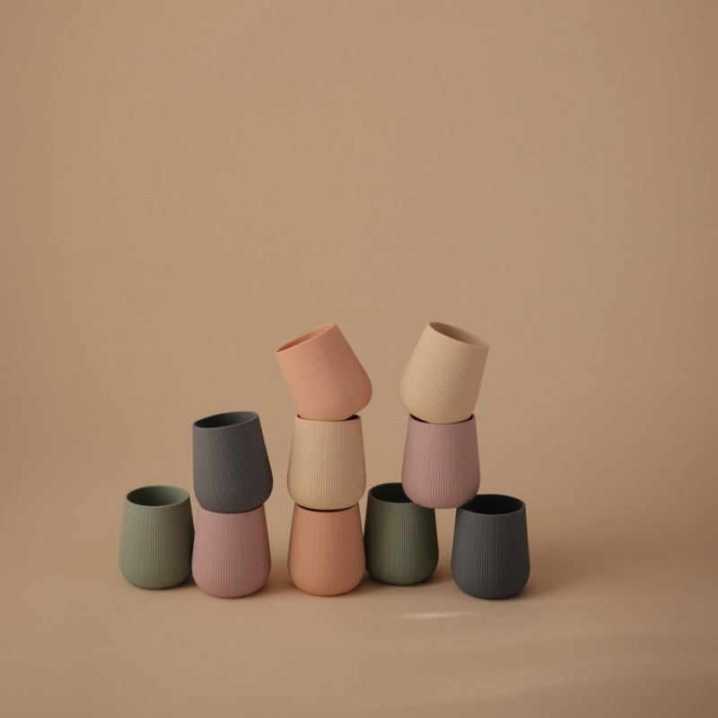 Ποτηράκι Σιλικόνης με Ανάγλυφο Σχέδιο Blush - Mushie