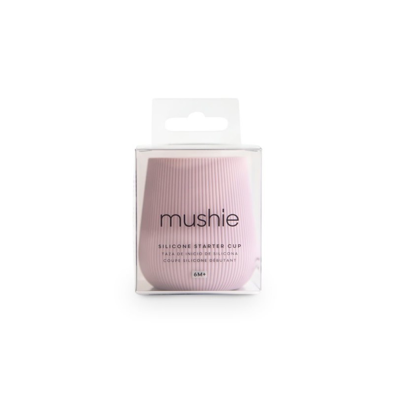 Ποτηράκι Σιλικόνης με Ανάγλυφο Σχέδιο Soft Lilac - Mushie