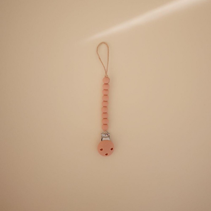 Κλιπ για Πιπίπλες Σιλικόνης Hera Powder Pink - Mushie