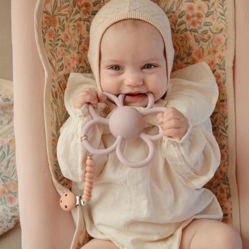 Κλιπ για Πιπίπλες Σιλικόνης Hera Powder Pink - Mushie