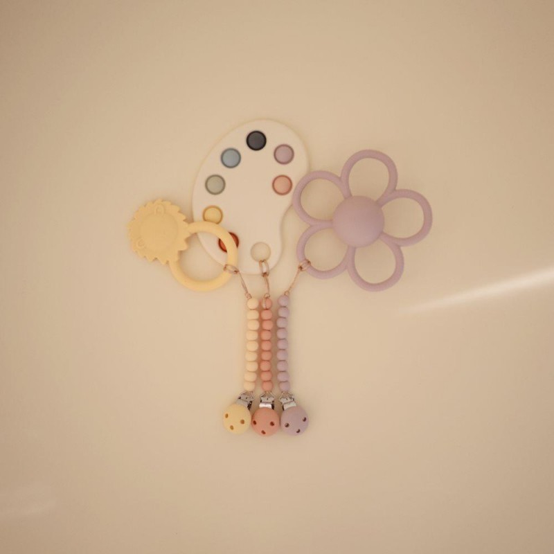 Κλιπ για Πιπίπλες Σιλικόνης Hera Powder Pink - Mushie