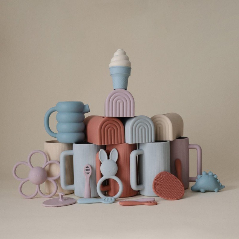 Σετ 2 Εκπαιδευτικά Κουταλάκια Σιλικόνης Rose/Soft Lilac - 2 Pack - Mushie