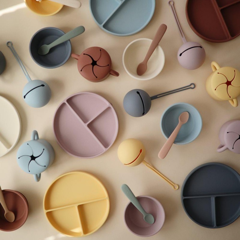 Πιάτο Σιλικόνης με Αντιολισθητική Βάση Powder Blue - Mushie