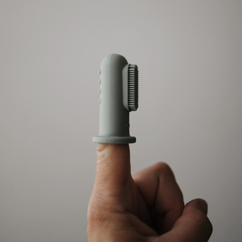 2 Βρεφικές Οδοντόβουρτσες Δακτύλου Σιλικόνης Cambridge Blue/Shifting Sand - Mushie