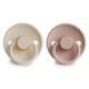 Σετ 2 Πιπίλες Latex FRIGG Rope Blush/Cream 6-18 Μηνών