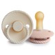Σετ 2 Πιπίλες Latex FRIGG Rope Blush/Cream 6-18 Μηνών