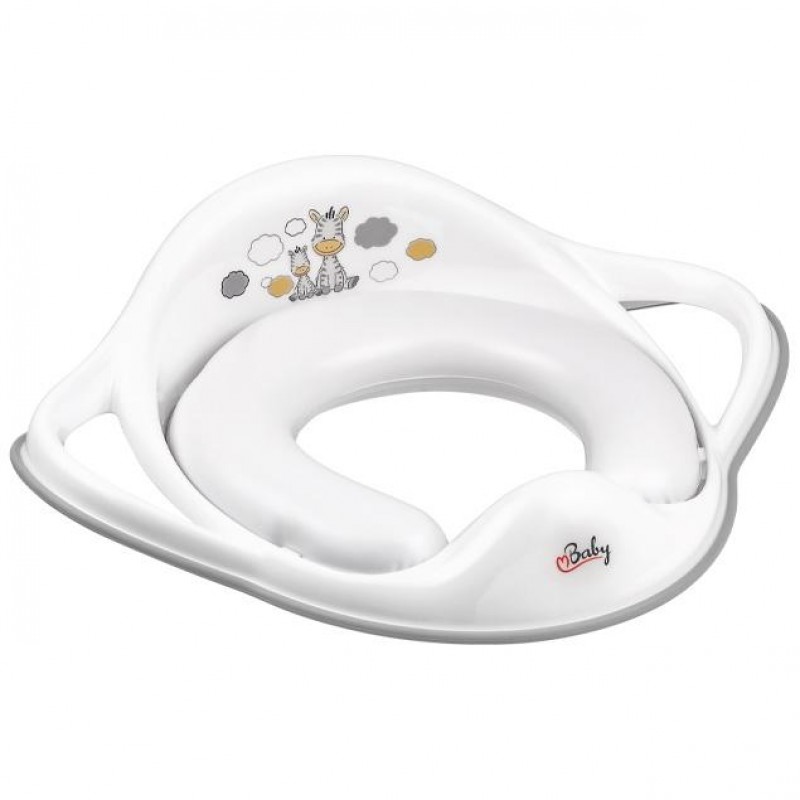 Κάθισμα Τουαλέτας με Μαξιλαράκι Ζέμπρα Λευκό-Maltex