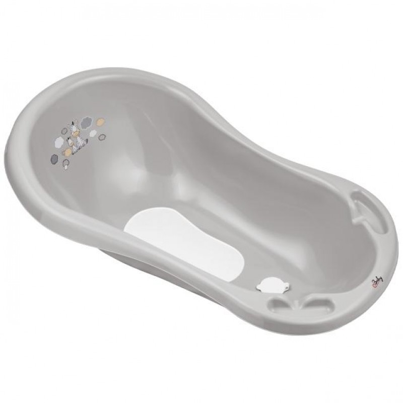 Μπάνιο 84cm με Αντιολισθητική Επίστρωση και Τάπα Ζέμπρα Γκρι-Maltex