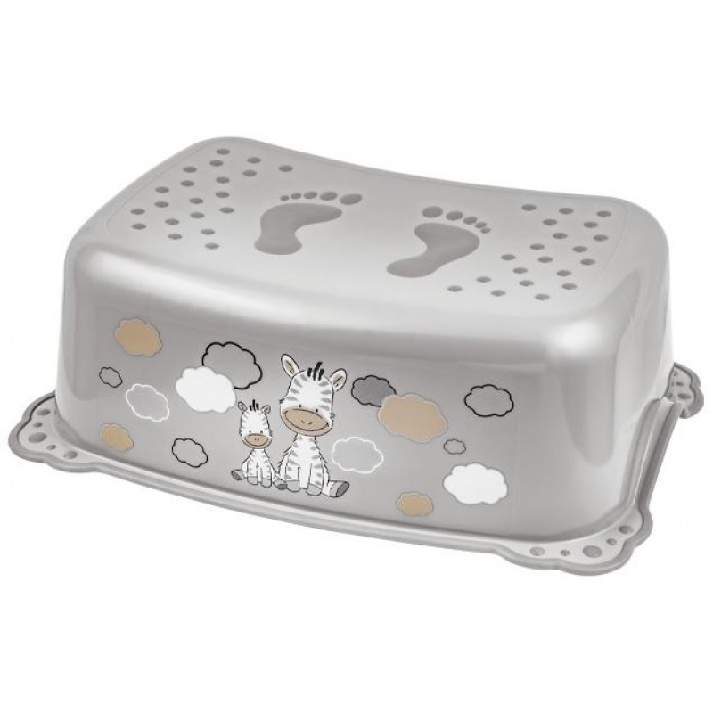 Σκαλοπατάκι με Αντιολισθητική Επένδυση - Ζέμπρα Γκρι-Maltex