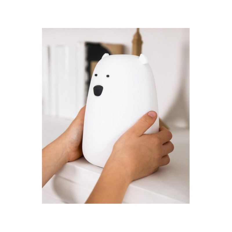 Φωτιστικό Σιλικόνης Bear 16cm με Τηλεχειριστήριο White - Rabbit & Friends