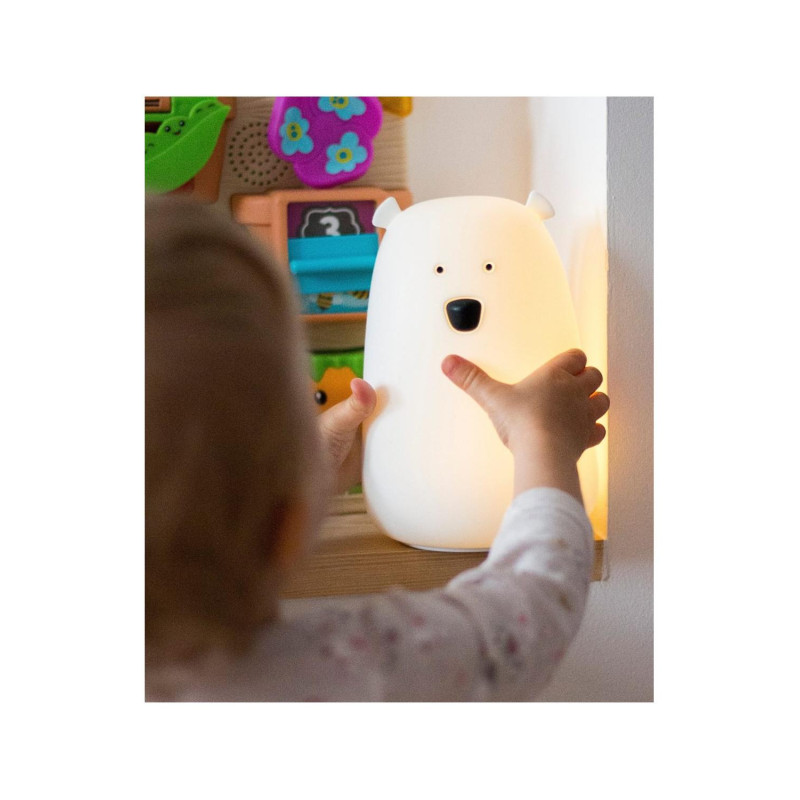 Φωτιστικό Σιλικόνης Bear 16cm με Τηλεχειριστήριο White - Rabbit & Friends