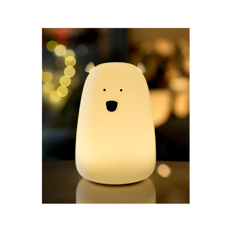 Φωτιστικό Σιλικόνης Bear 16cm με Τηλεχειριστήριο White - Rabbit & Friends