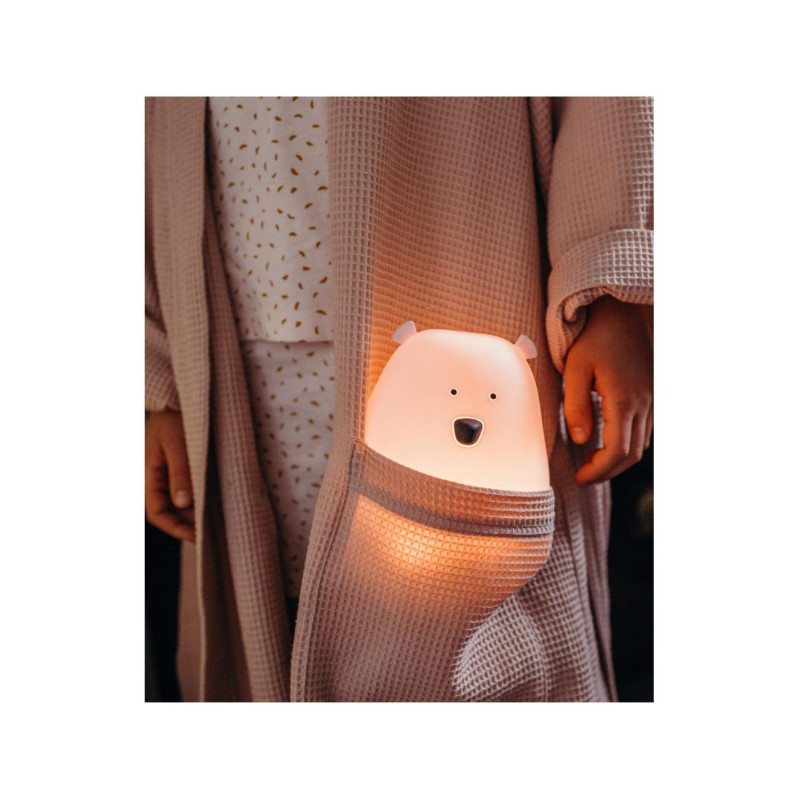 Φωτιστικό Σιλικόνης Bear Lamp Pink 16cm με Τηλεχειριστήριο Rabbit & Friends