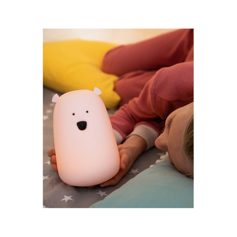 Φωτιστικό Σιλικόνης Bear Lamp Pink 16cm με Τηλεχειριστήριο Rabbit & Friends