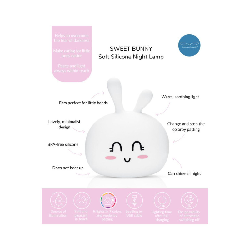 Φωτιστικό Σιλικόνης Sweet Bunny 14cm - Rabbit & Friends