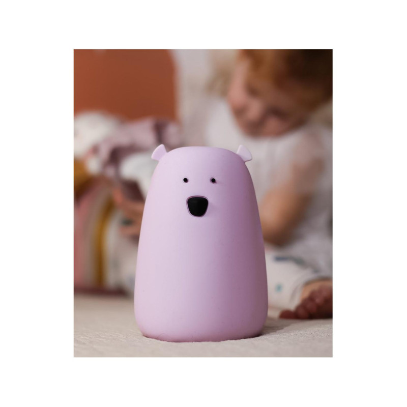 Φωτιστικό Σιλικόνης Bear Lamp Lavender 16cm - Rabbit & Friends