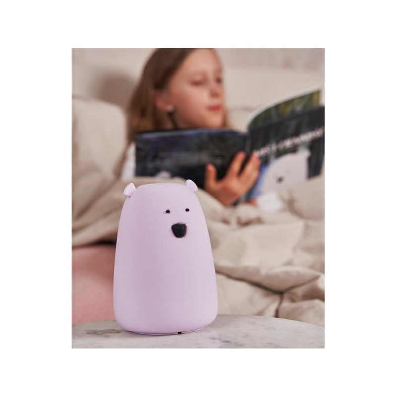 Φωτιστικό Σιλικόνης Bear Lamp Lavender 16cm - Rabbit & Friends
