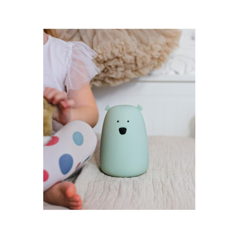 Φωτιστικό Σιλικόνης Bear Lamp Sage 16cm - Rabbit & Friends