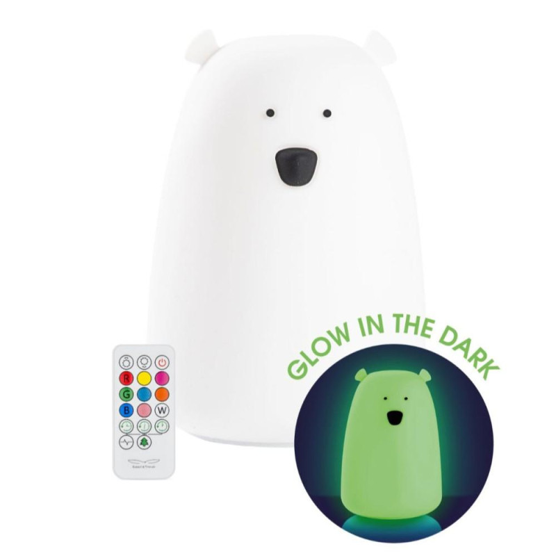 Φωτιστικό Σιλικόνης Bear Glow In The Dark με Τηλεχειριστήριο 16cm - Rabbit & Friends