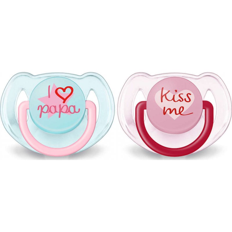 Philips Avent Κλασικές Πιπίλες Σιλικόνης 6-18m Μπλε / Ροζ 2τμχ