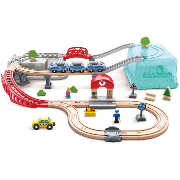 Hape Railway Ξύλινος Σιδηρόδρομος City Bucket Set