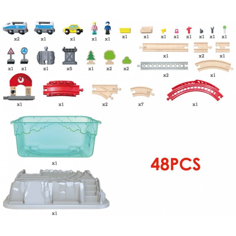 Hape Railway Ξύλινος Σιδηρόδρομος City Bucket Set