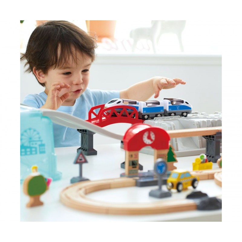 Hape Railway Ξύλινος Σιδηρόδρομος City Bucket Set