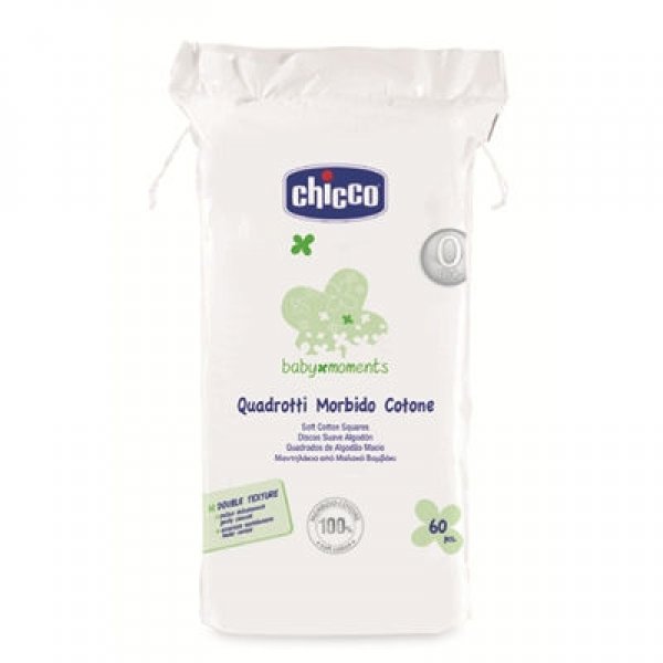 Chicco Baby Moments Τετράγωνα Μαντηλάκια από Βαμβάκι 60 Τεμ