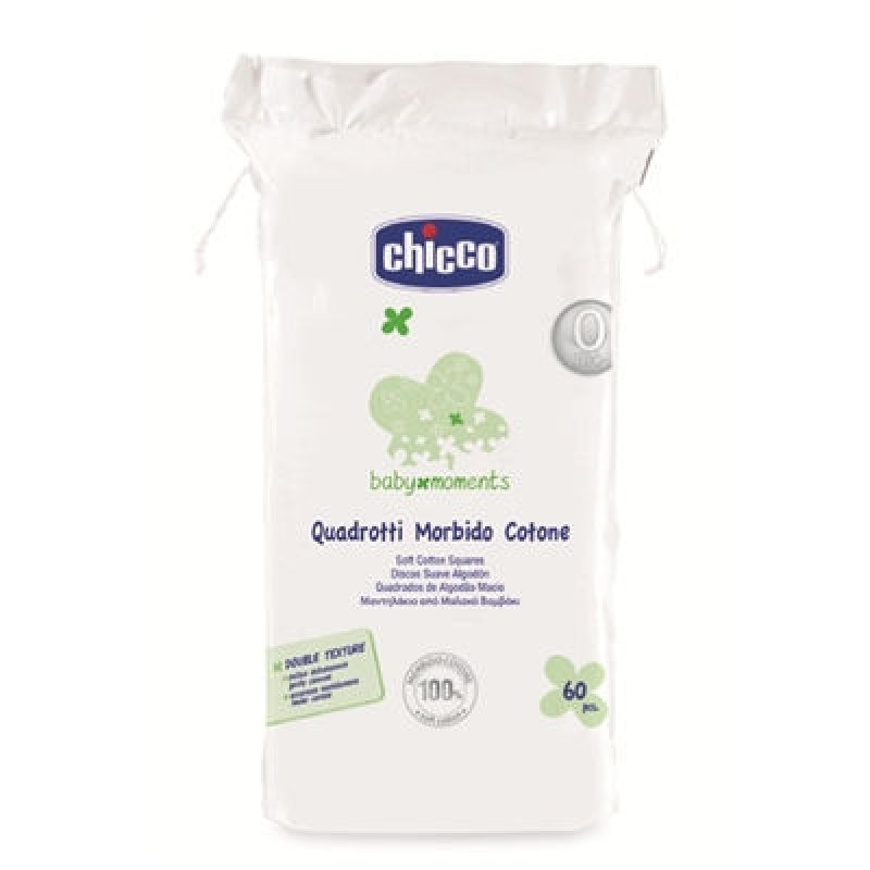 Chicco Baby Moments Τετράγωνα Μαντηλάκια από Βαμβάκι 60 Τεμ