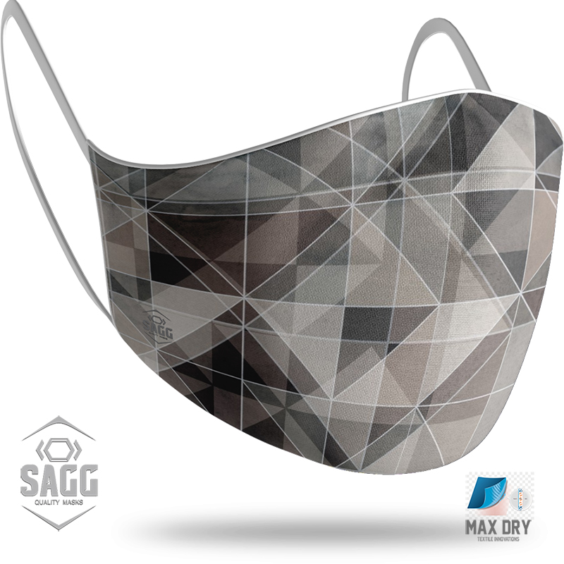 Sagg Unisex Μάσκα Προστασίας Grey Karo