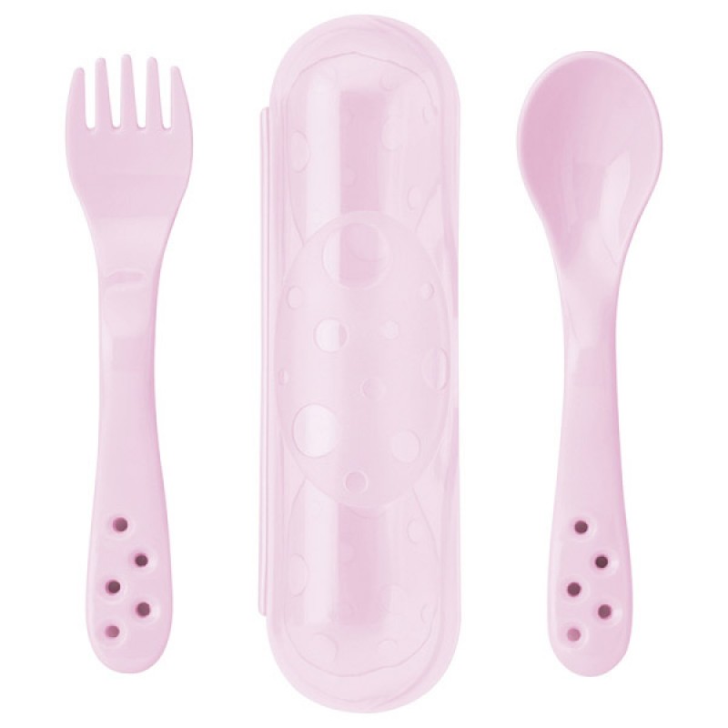 Saro Σετ Κουταλοπίρουνο Pink με Θήκη 6μηνών+
