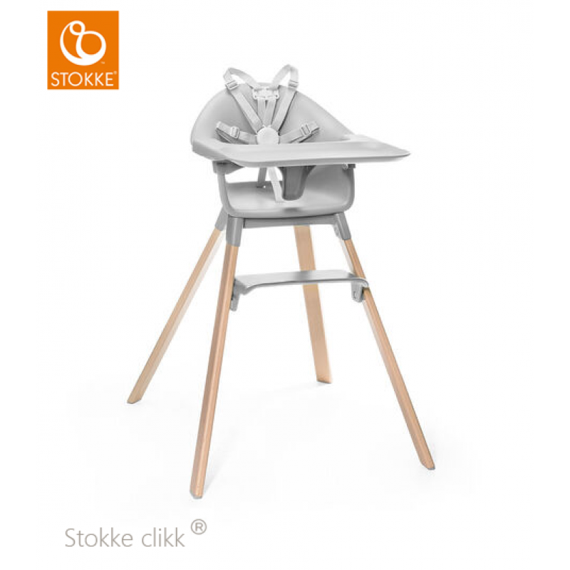 Stokke Clikk high chair κάθισμα φαγητού cloud grey με Δώρο την Travel bag & Σουπλά ezpz™ by Stokke