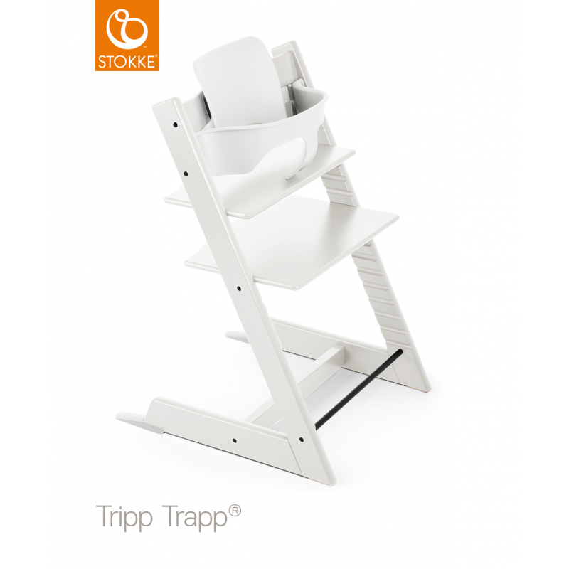 Stokke Tripp Trapp with baby set κάθισμα φαγητού white και Δώρο τα ζωνάκια