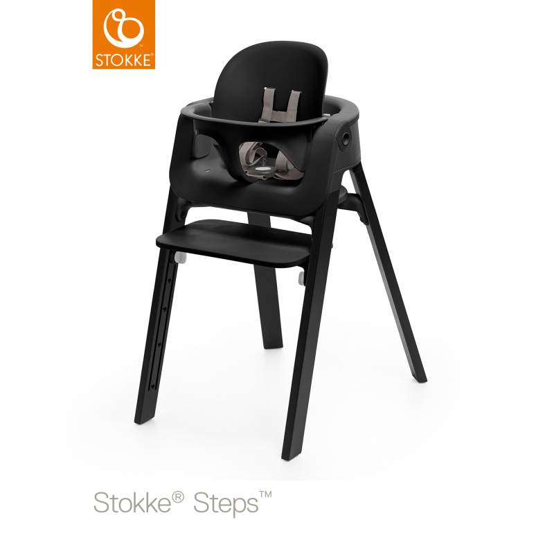  Stokke Steps παιδικό κάθισμα φαγητού Black / Black legs με baby set 