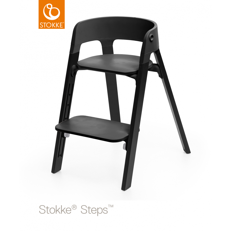 Stokke Steps Bundle Κάθισμα Φαγητού Black Seat / Black Legs 