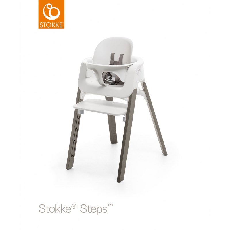  Stokke Steps παιδικό κάθισμα φαγητού White / Hazy Grey με baby set 