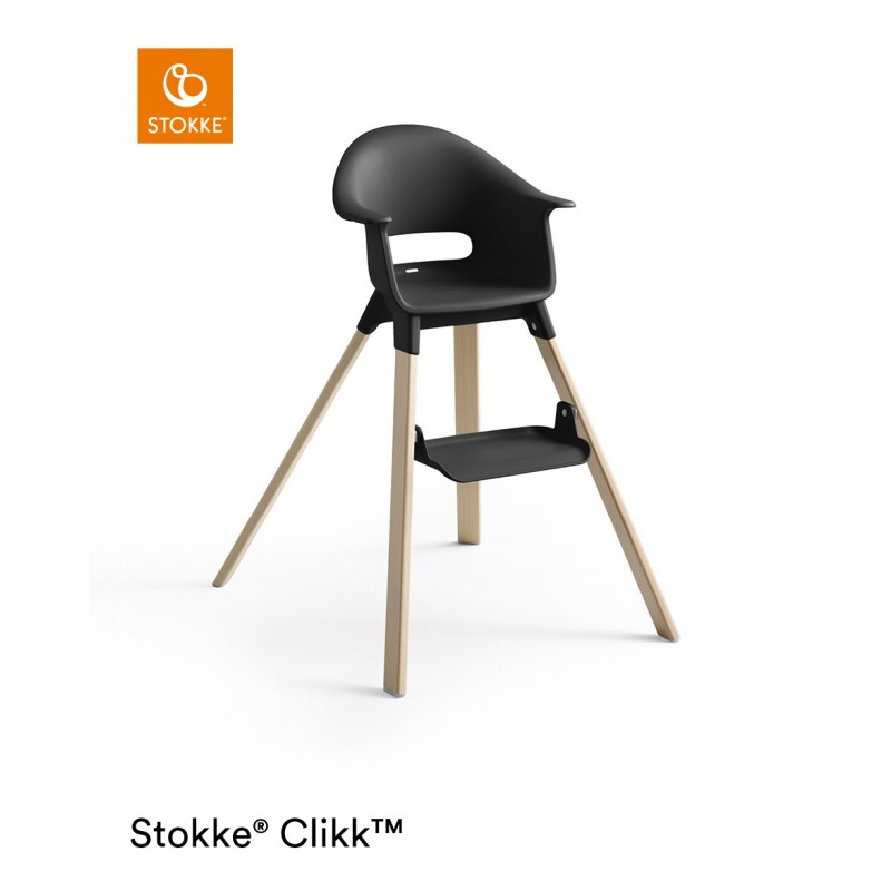 Stokke Clikk high chair κάθισμα φαγητού Natural Black