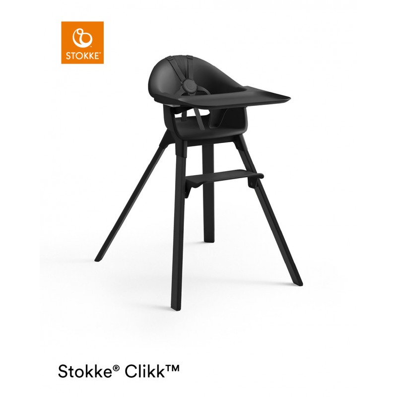 Stokke Clikk high chair κάθισμα φαγητού Midnight Black με Δώρο την Travel bag & Σουπλά ezpz™ by Stokke
