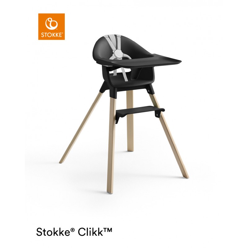Stokke Clikk high chair κάθισμα φαγητού Natural Black & Δώρο Travel Bag Τσάντα Μεταφοράς 