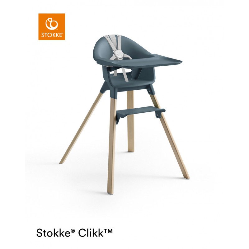 Stokke Clikk high chair κάθισμα φαγητού Fjord Blue & Δώρο Travel Bag Τσάντα Μεταφοράς 