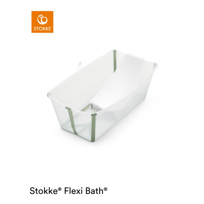 Stokke Flexi Bath Bundle Transparent Green με βάση νεογέννητου