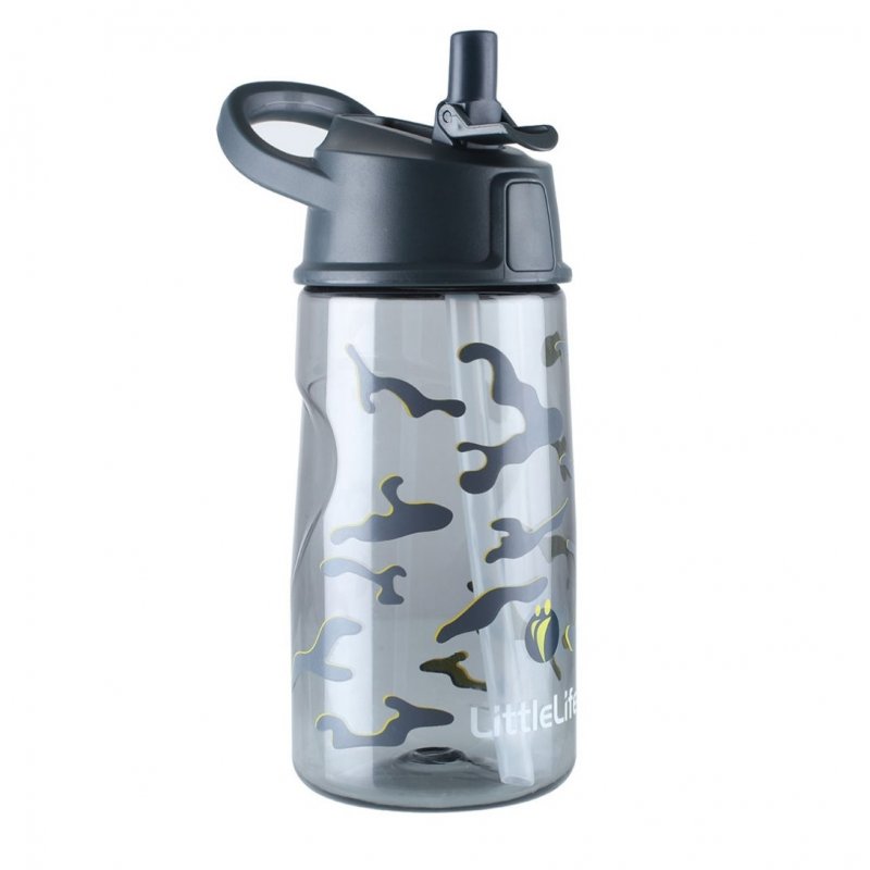 LittleLife Παγούρι με Καλαμάκι Ανθρακί 550ml