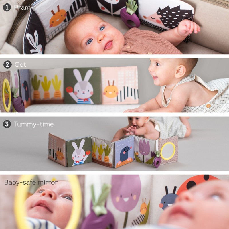 Taf toys διπλής όψης μαλακό βιβλίο Urban garden Pram book