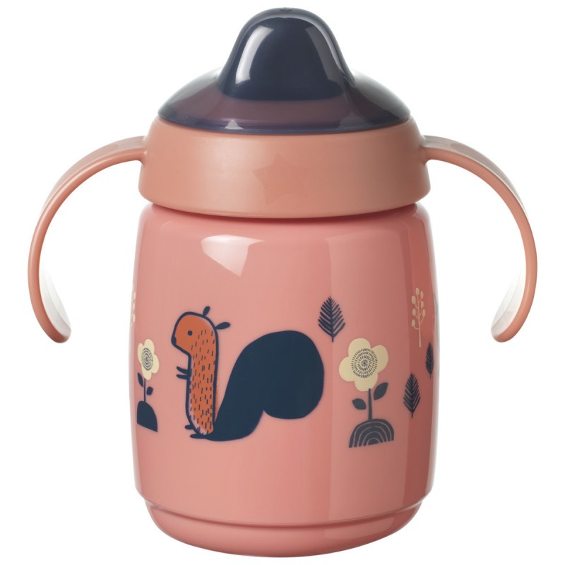 Tommee Tippee Εκπαιδευτικό κύπελλο με στόμιο μαλακής σιλικόνης ροζ 300ml 6m+