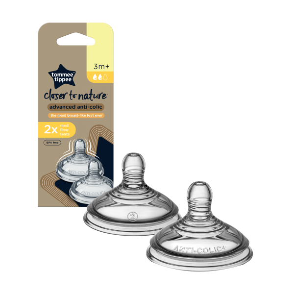Tommee Tippee Θηλές Σιλικόνης Advanced Anti-Colic - Μέτριας Ροής 3m+