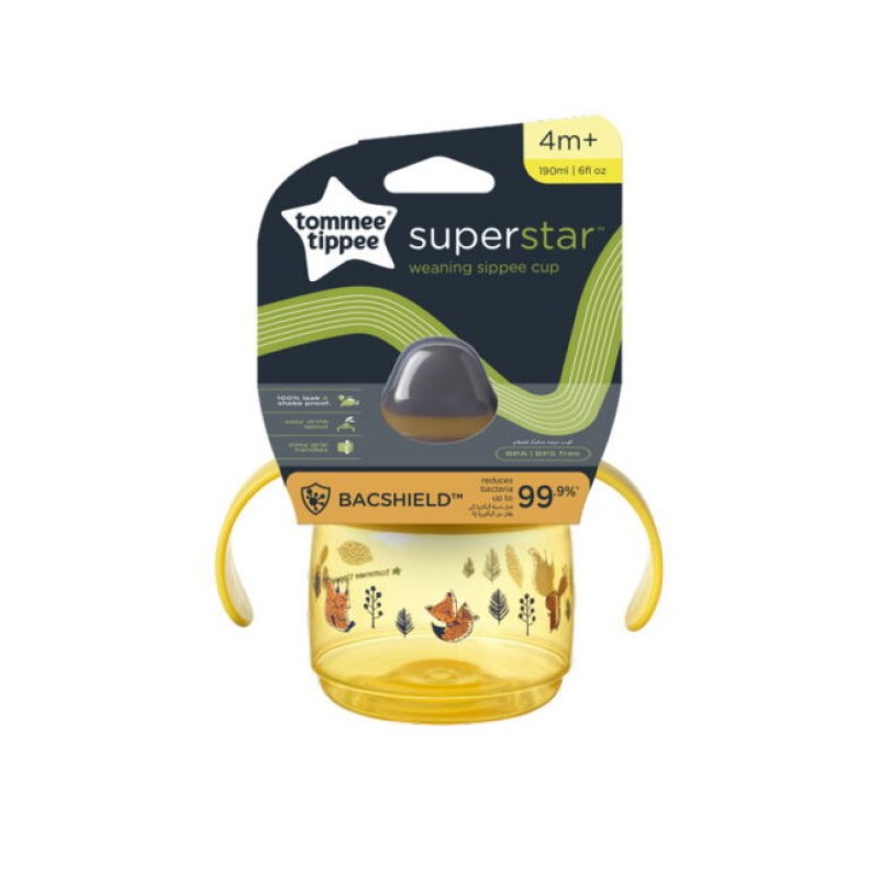 Tommee Tippee Εκπαιδευτικό κύπελλο με στόμιο μαλακής σιλικόνης κίτρινο 190ml 4m+